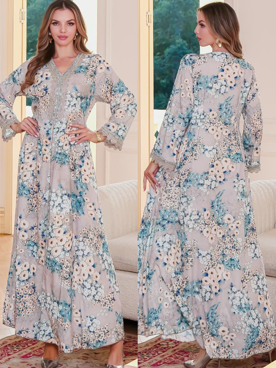 Embroidery Kebaya - Donne musulmane Dubai Abaya lusso ricamo