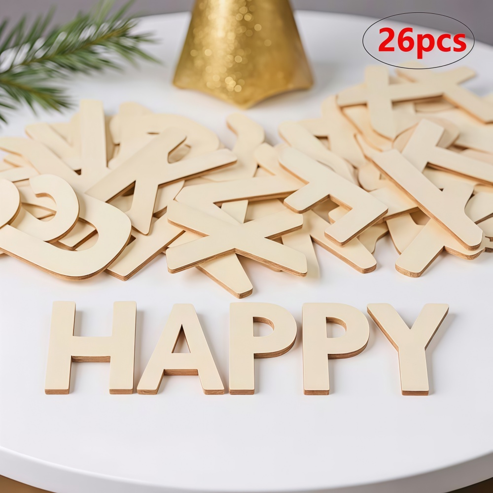 Embroidery Writing - 26 Pezzi di Lettere in Legno