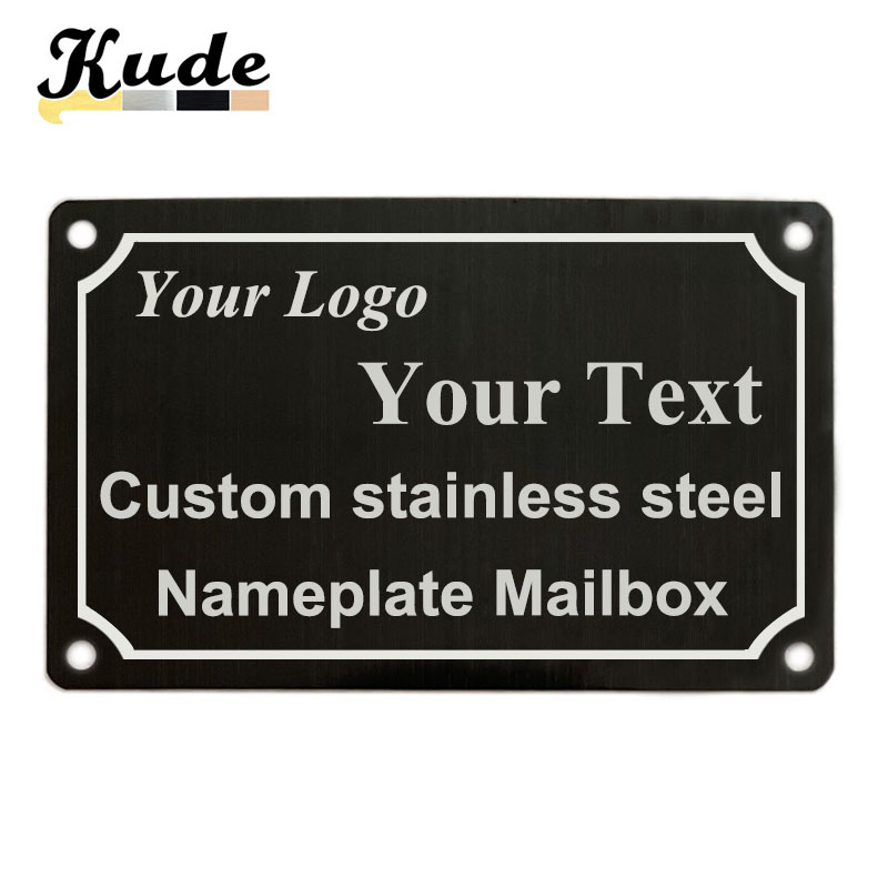 Embroidery Texture - Etichetta con nome personalizzata in acciaio