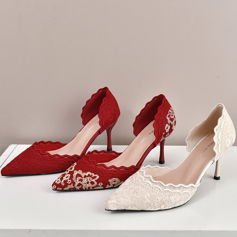 Embroidery In The Piece - Scarpe da sposa con tacco alto