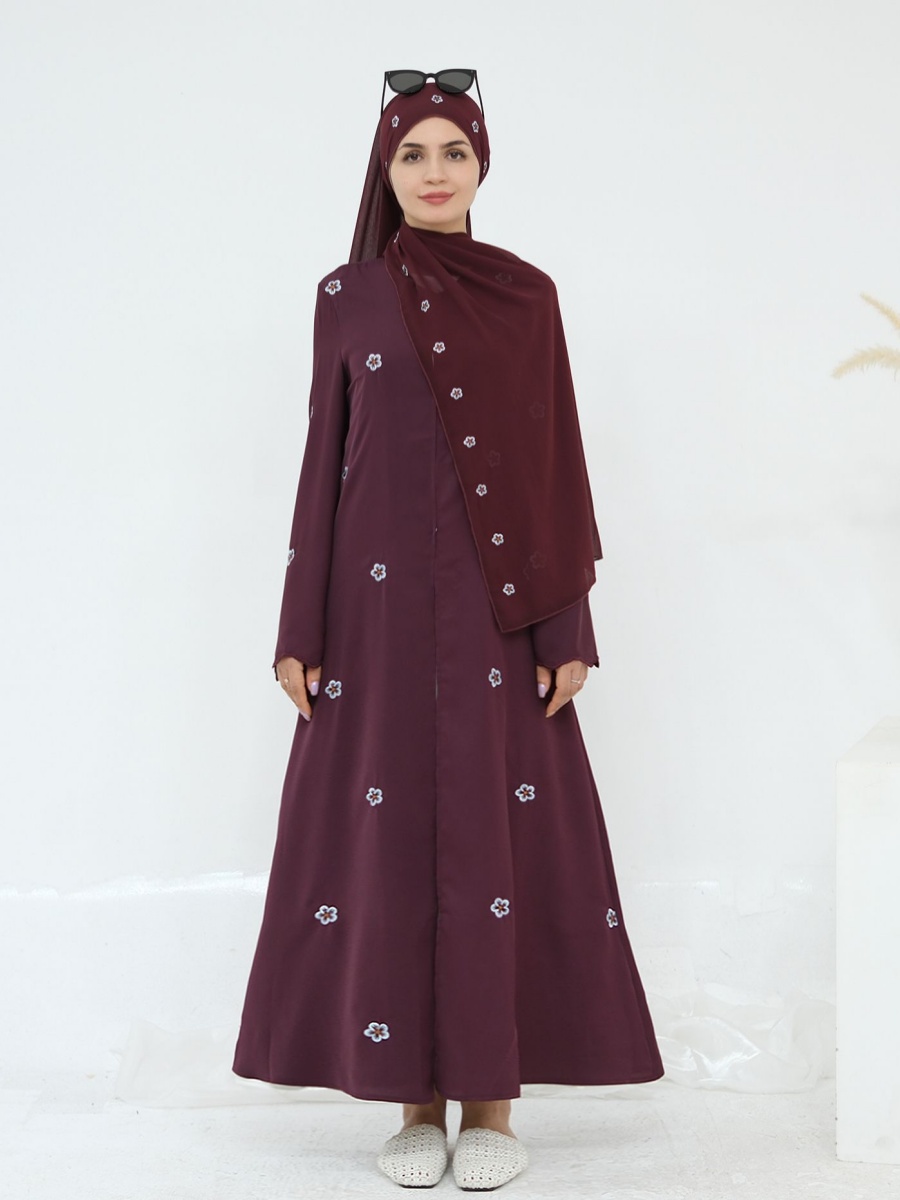 Embroidery Kebaya - Donne musulmane Dubai Abaya Ricamo di