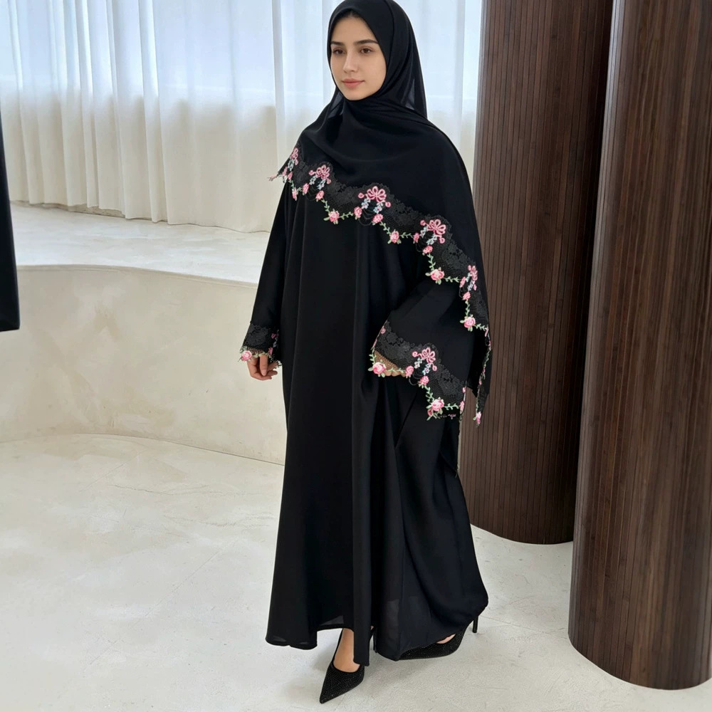 Embroidery Arabic - Abito Eid per Donne Musulmane, Abaya