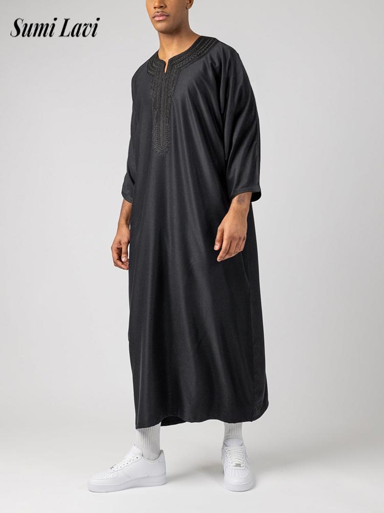 Embroidery Arabic - Kaftano Estivo da Uomo Musulmano a