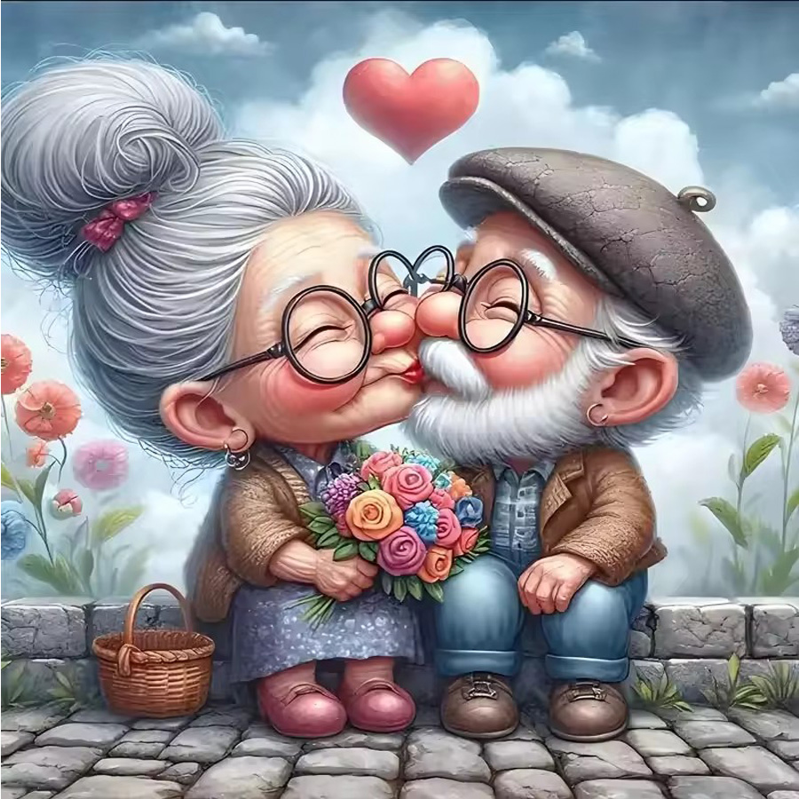 Embroidery Kiss - Bacio romantico tra una coppia di
