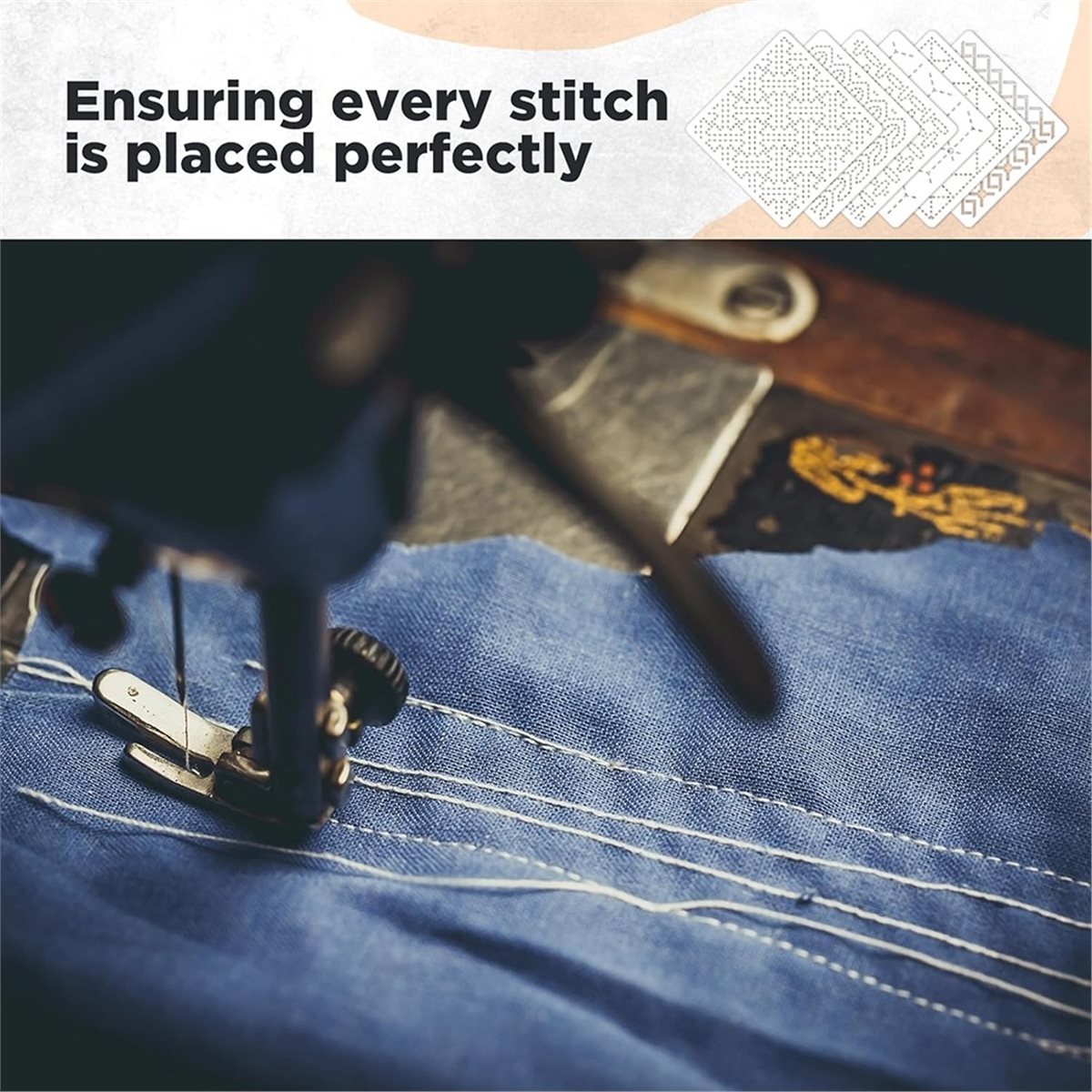 Embroidery X Pattern - Set di 30 Stencil a Forma