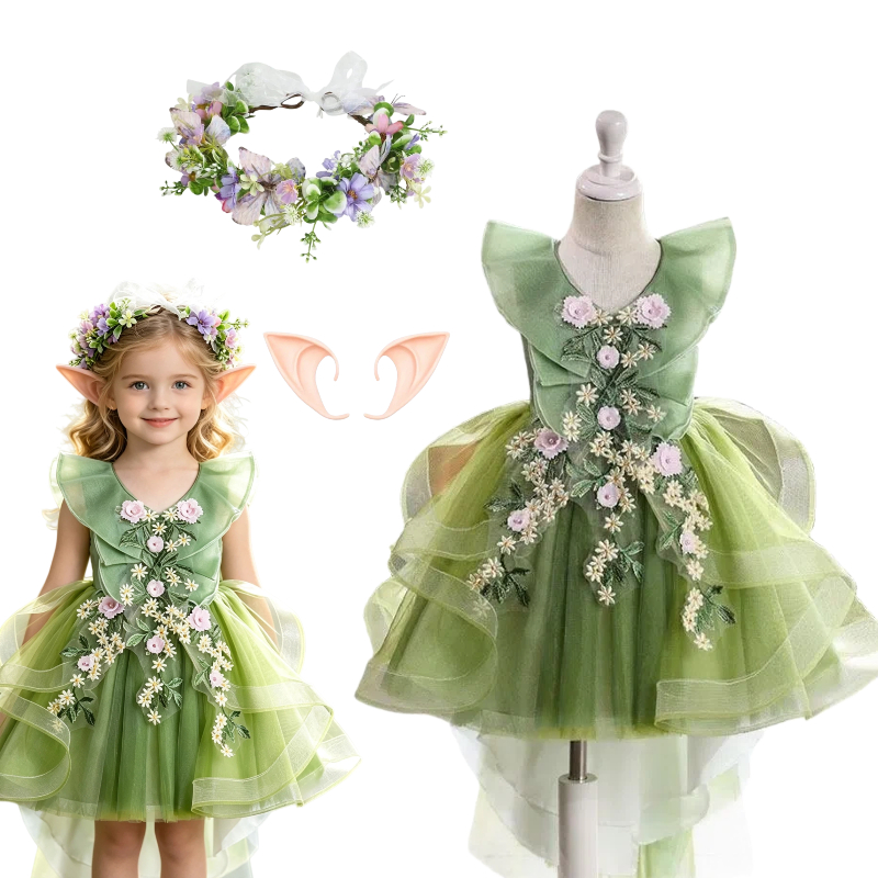 Embroidery Dress - Costume da Principessa Elfa della Foresta