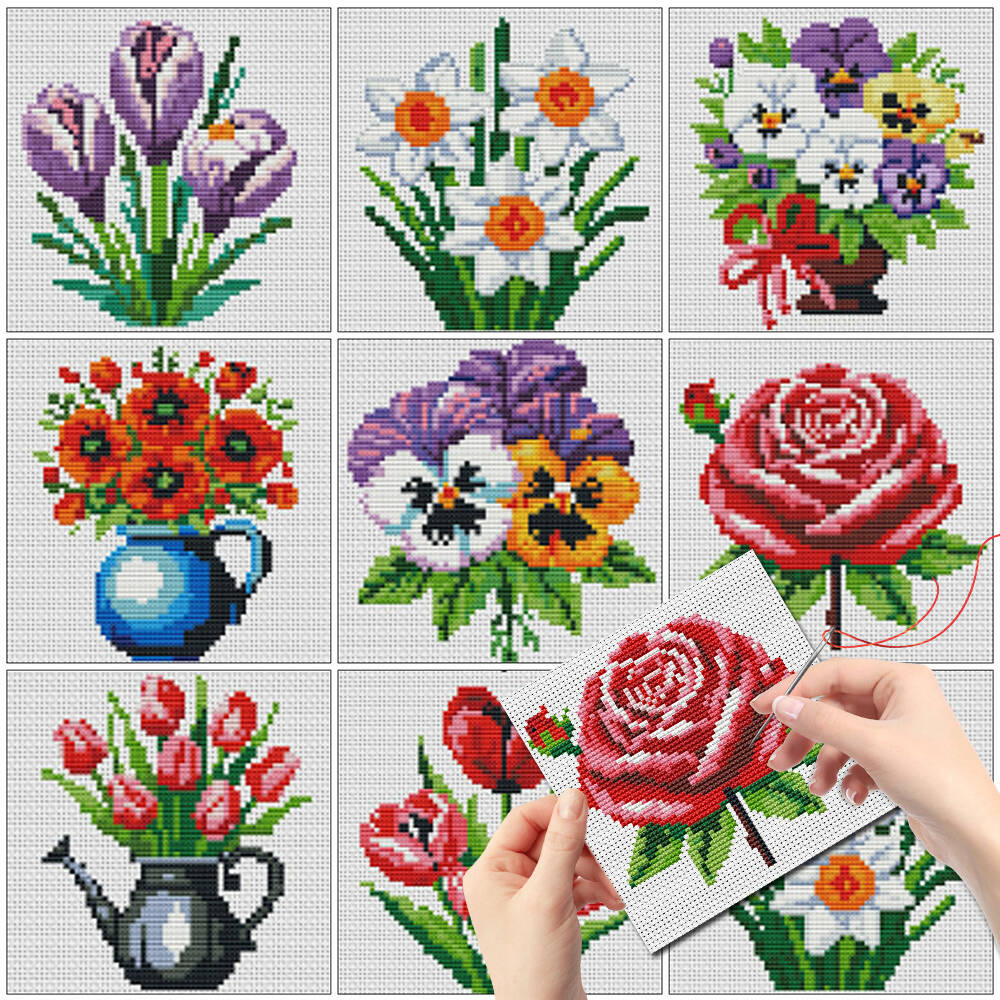 Embroidery Meaning - Evershine Set di 8 Mini Vasi