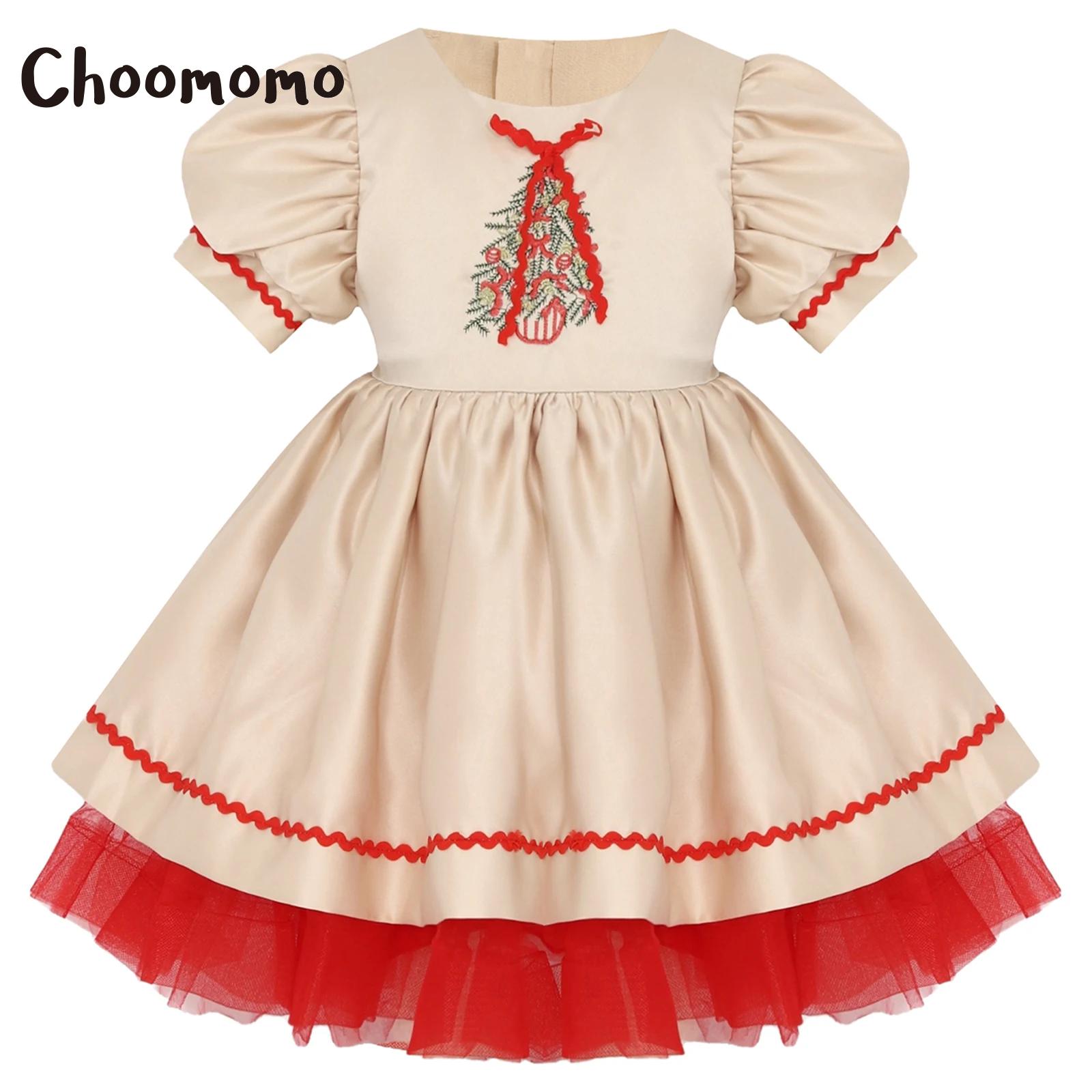 Embroidery Dress - Abito da Babbo Natale per bambina