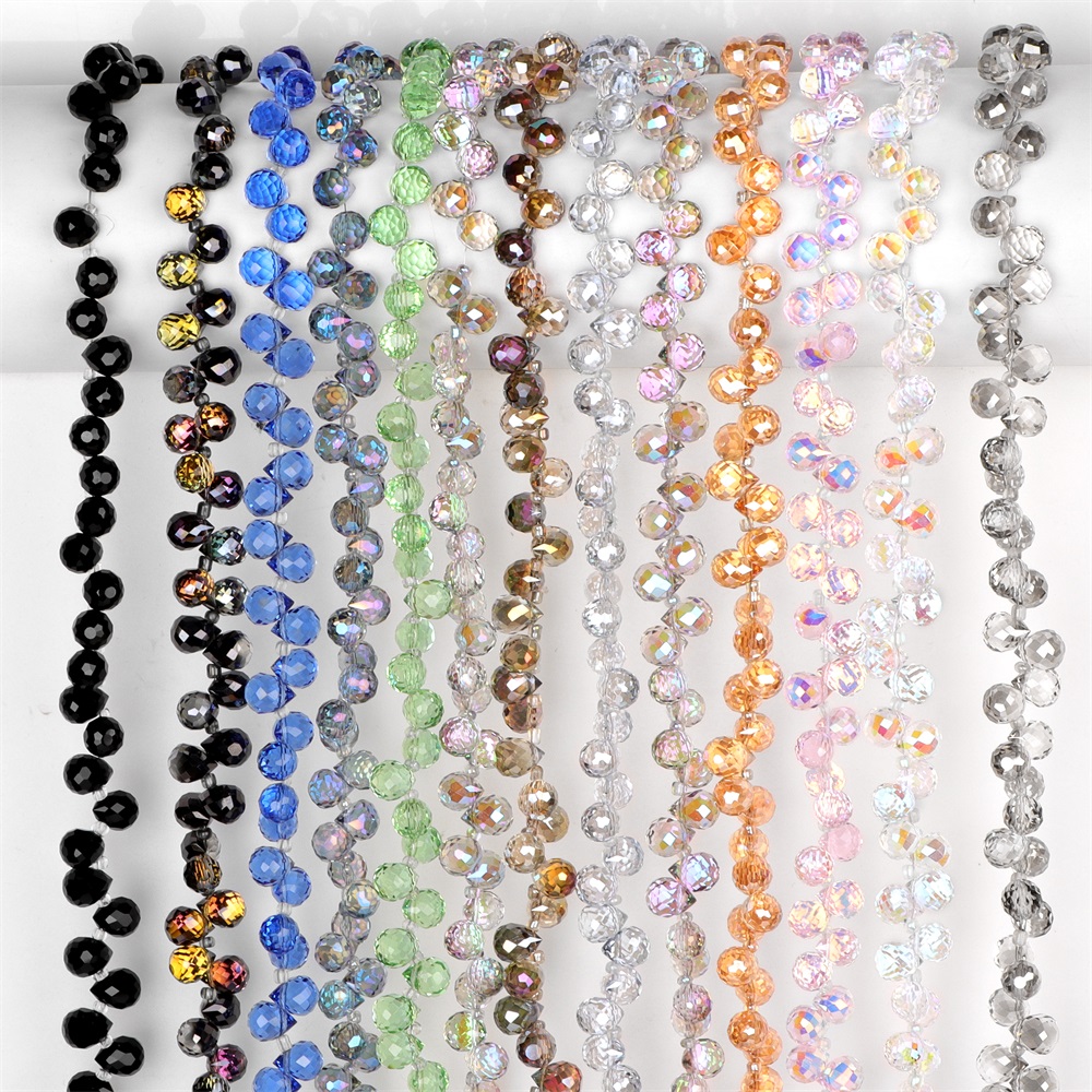 Embroidery Glass Beads - 8x10mm Perline di cristallo sfaccettato a