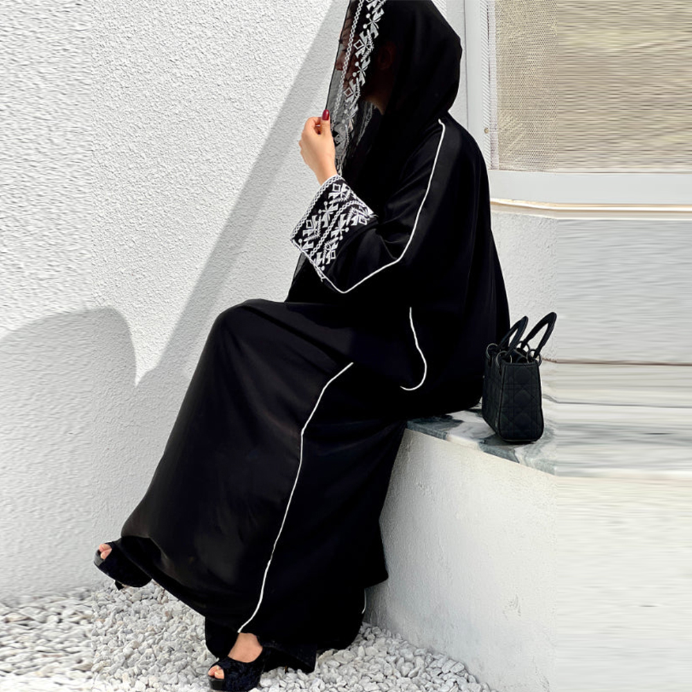 Embroidery Arabic - Moda classica ricamata Abaya Hijab Abito