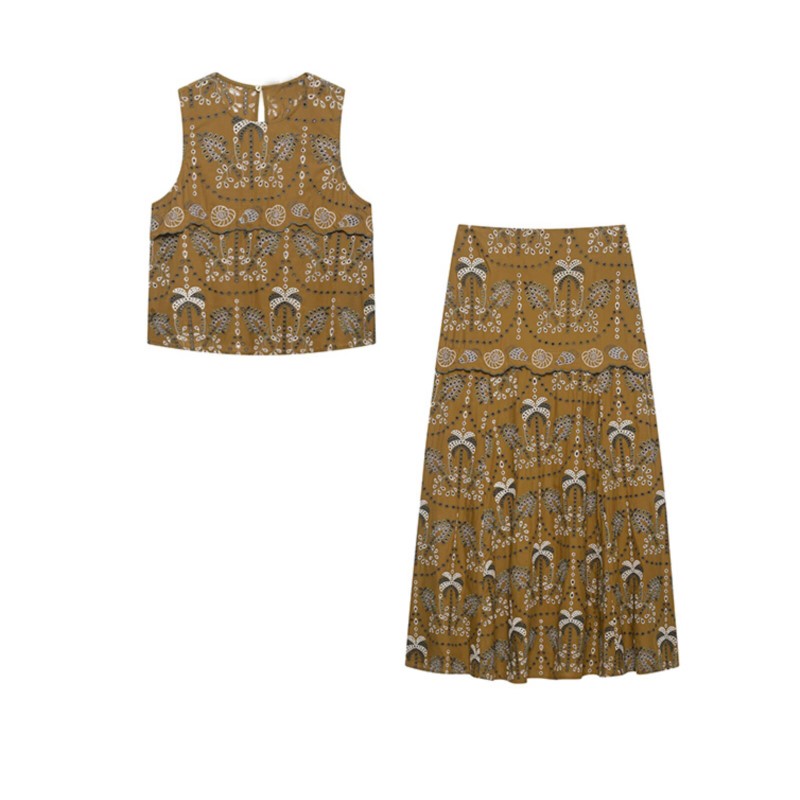Embroidery In The Piece - Set di Gonne Midi Ricamate da
