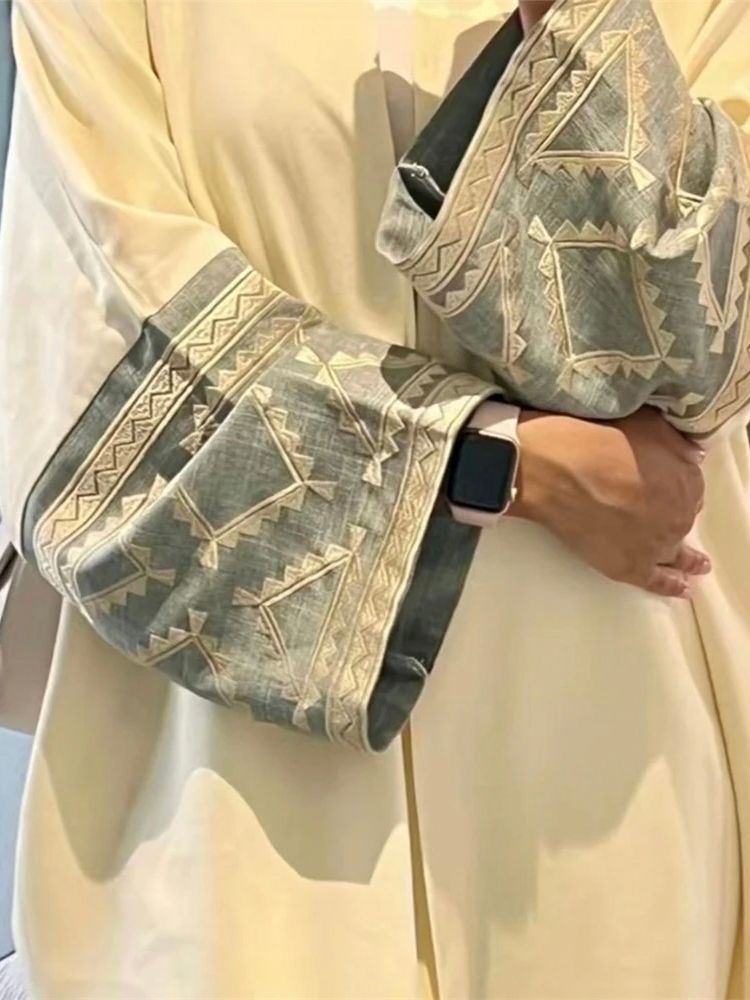 Eid ricamo Kimono Abaya Dubai  - Embroidery Kebaya recensione e prezzo
