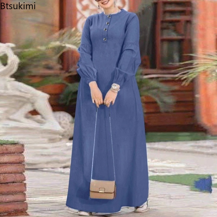 Abito Lungo Elegante in Denim  - Embroidery Arabic recensione e prezzo