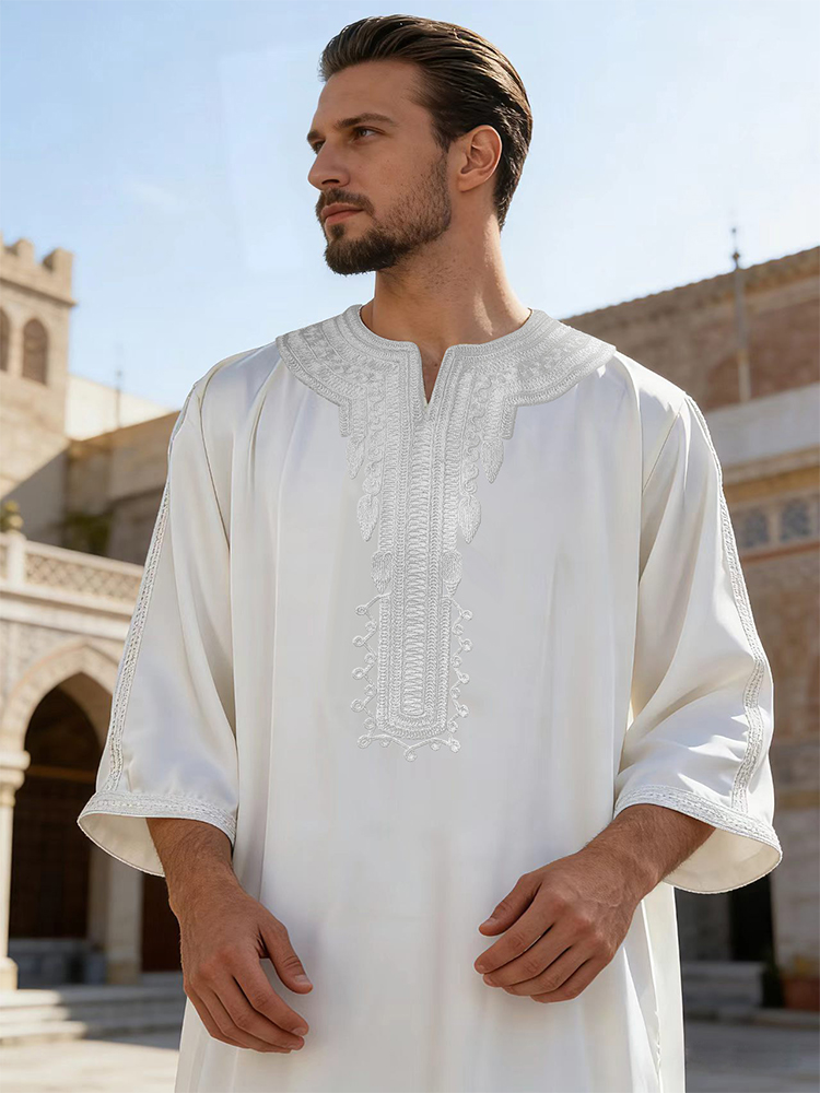 Kaftano Estivo da Uomo Musulma - Embroidery Arabic recensione e prezzo