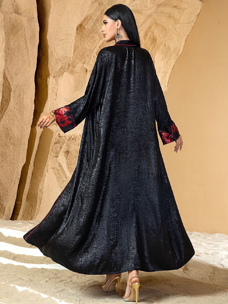 Nero Rosso Aperto Kimono Abaya - Embroidery Kebaya recensione e prezzo