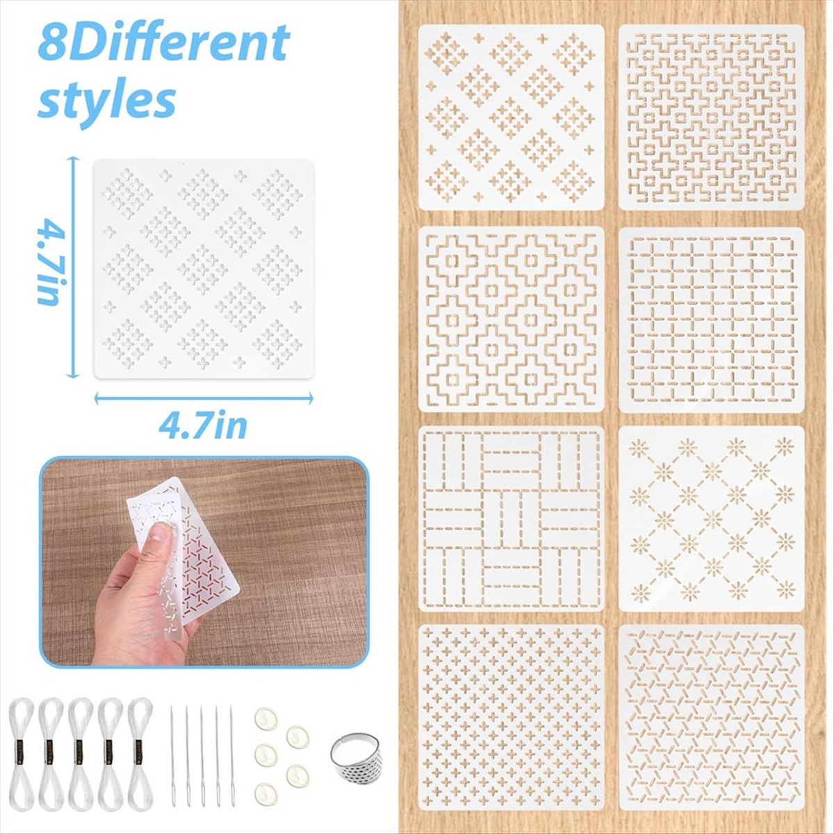 AT16 24 pezzi kit stencil in p - Embroidery X Pattern recensione e prezzo