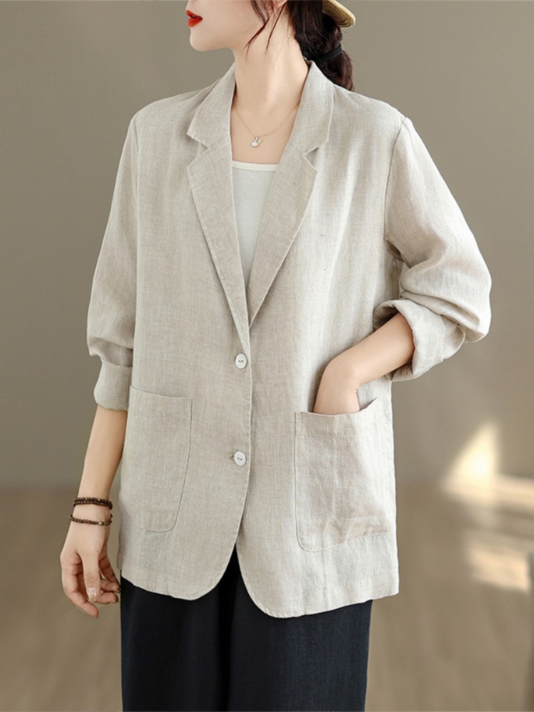 Giacca Casual in Cotone e Lino - Linen Fabric Natural recensione e prezzo