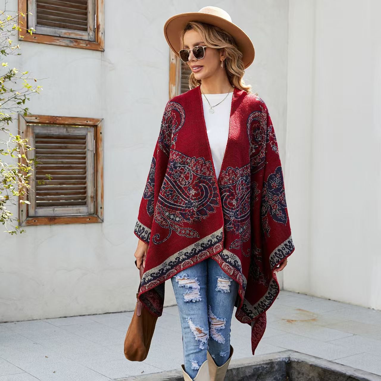 Mantella scialle calda da donn - Embroidery X Pattern recensione e prezzo