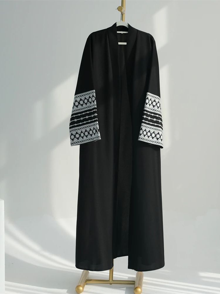 Ramadan Eid Nero Aperto Kimono - Embroidery Kebaya recensione e prezzo